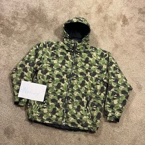 Authentic Bape 2000’s ABC Camo Full Zip Hooded Puffer Down Jacket XL
